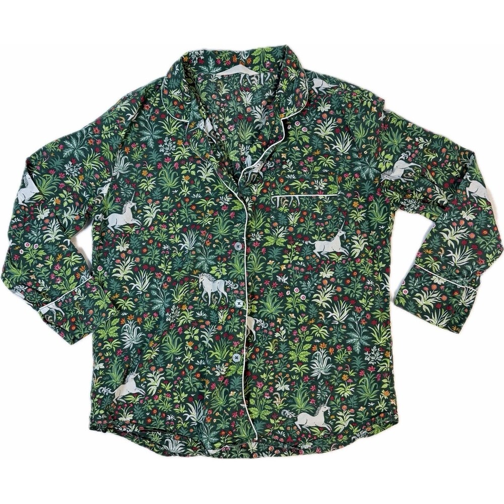 Printfresh sz S TOP ONLY Green Unicorn Garden